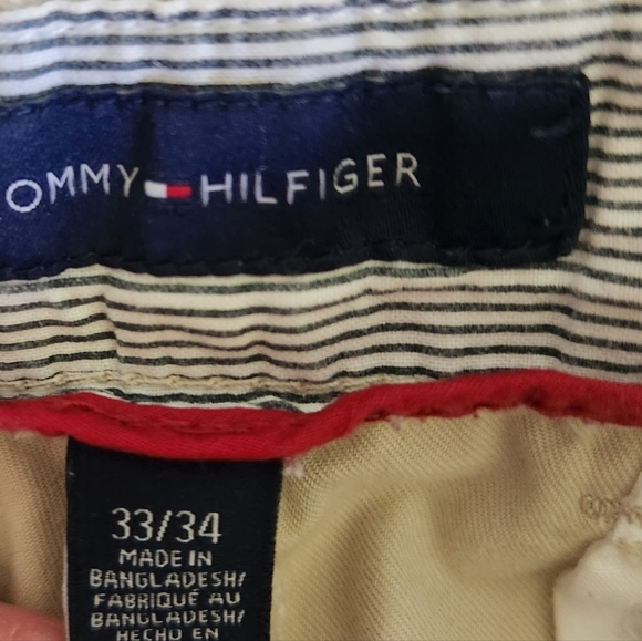 TOMMY HILFIGER Chino Pants Straight Leg Beige Cotton Khaki Men's Size 33x34 - Picture 4 of 5